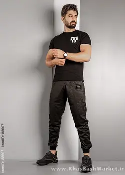شلوار اسلش مردانه(T) ذغالی مدل NR60