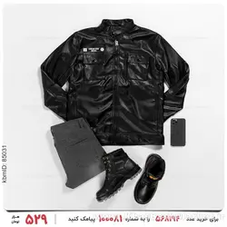کاپشن چرمی مردانه Karen مدل 22890