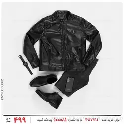 کاپشن چرمی مردانه Damon مدل 22572