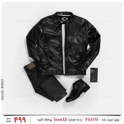 کاپشن چرمی مردانه Damon مدل 22572