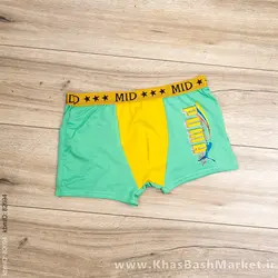 شورت نیم پا مردانه سبز زرد طرح مدل G30(T)