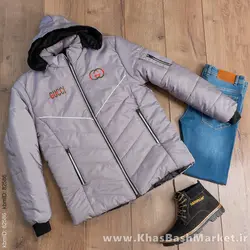 کاپشن مردانه گوچی طوسی مدل D850