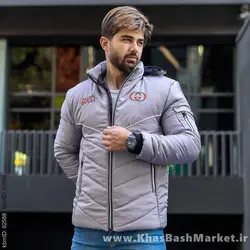 کاپشن مردانه گوچی طوسی مدل D850