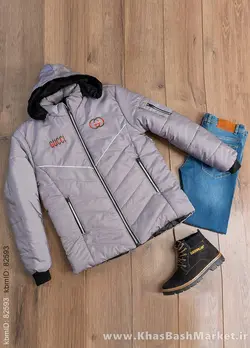 کاپشن مردانه گوچی طوسی مدل D850