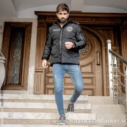 کاپشن مردانه مشکی مدل Versace