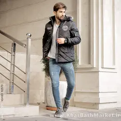 کاپشن مردانه مشکی مدل Versace