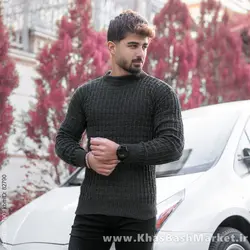 پلیور اندامی ذغالی مردانه مدلotik