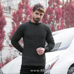 پلیور اندامی ذغالی مردانه مدلotik