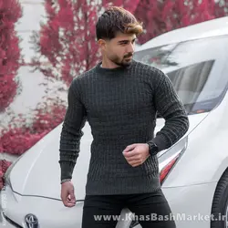 پلیور اندامی ذغالی مردانه مدلotik