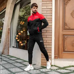 ست سوییشرت شلوار قرمزمشکی مردانه مدلBoss