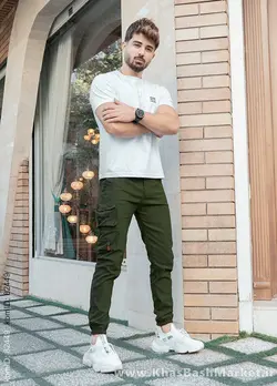 شلوار اسلش سبز مردانه مدل ETARO