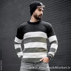 پلیور راه راه سبزسفید مردانه مدل Sosha