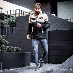 کاپشن مردانه Y-3کرم مشکی مدل YOUI