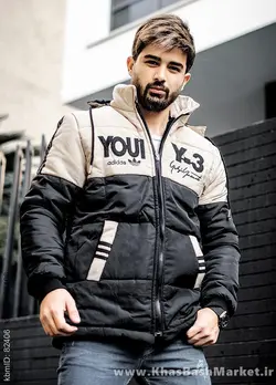 کاپشن مردانه Y-3کرم مشکی مدل YOUI