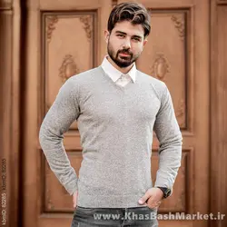 پلیوربافت یقه هفت طوسی مردانه مدلETM
