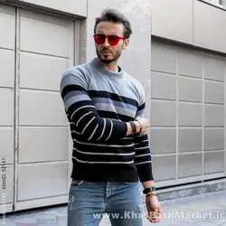 پلیور بافت مشکی طوسی مدلpoyan