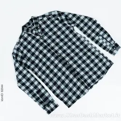 پیراهن چهارخانه مشکی سبز مدل 4560