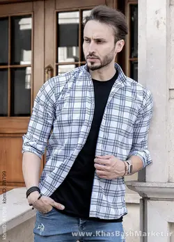 پیراهن مردانه چهارخانه (T)خطی مدل Dhi