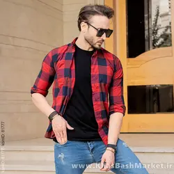 پیراهن مردانه مکعبی (T)دورنگ مدل Bzo