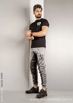 شلوار اسلش مردانه (T)طوسی مشکی مدل N Y