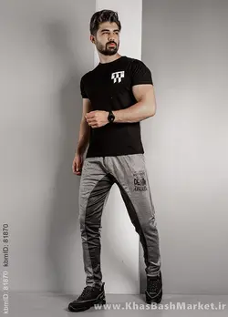 شلوار اسلش مردانه(T) طوسی ذغالی مدل 2340