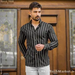 پیراهن مردانه راه راه کرم مدل Rabino