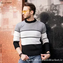 پلیور بافت ۳رنگ یقه گرد مدل AYat