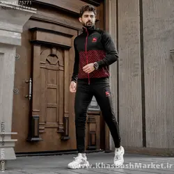 ست سوئیشرت شلوار BURBERRYمردانه مشکی قرمز مدل Arka