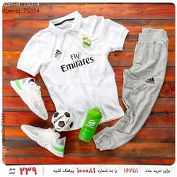 ست پولوشرت و شلوار مردانه Real Madrid مدل 14256