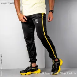 شلوار اسلش مردانه مشکی زرد مدل P62