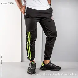 شلوار اسلش مردانه مشکی سبز مدل G52