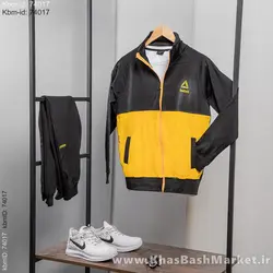 ست سوئیشرت شلوار Reebokمردانه مشکی زرد مدل Anil