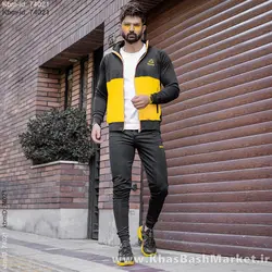 ست سوئیشرت شلوار Reebokمردانه مشکی زرد مدل Anil
