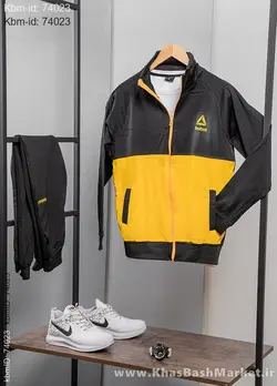 ست سوئیشرت شلوار Reebokمردانه مشکی زرد مدل Anil