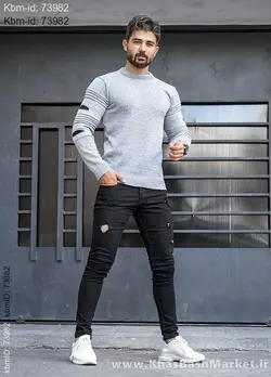 پلیور زاپ دار مردانه طوسی مدل solan