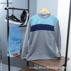 تیشرت پاییزه دوتیکه آبی سرمه ای مدل farhod