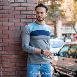 تیشرت پاییزه دوتیکه آبی سرمه ای مدل farhod