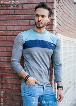 تیشرت پاییزه دوتیکه آبی سرمه ای مدل farhod