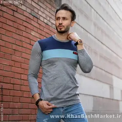 تیشرت پاییزه دوتیکه سرمه ای آبی مدل Farhod