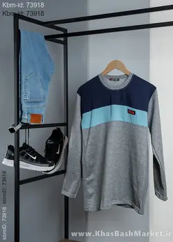 تیشرت پاییزه دوتیکه سرمه ای آبی مدل Farhod