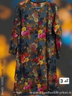 مانتو سایز بزرگ گلدار مامان جون کد 4765