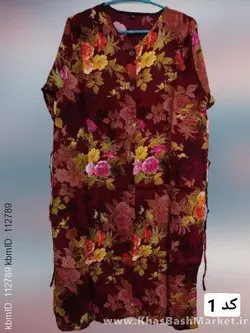 مانتو سایز بزرگ گلدار مامان جون کد 4765