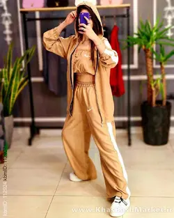 ست سه تیکه مانتو شلوار و نیم تنه طرح نایک کد 7222