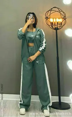 ست سه تیکه مانتو شلوار و نیم تنه طرح نایک کد 7222