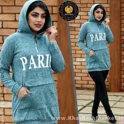 هودی زنانه پاریس نیم زیپ کد 43385