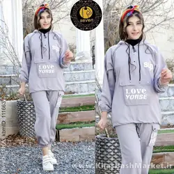 هودی شلوار دخترانه نیم زیپ کد 45585