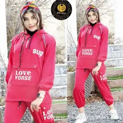 هودی شلوار دخترانه نیم زیپ کد 45585