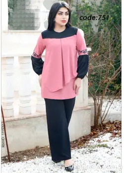 تونیک شلوار زنانه آستین چاپی کد 4268