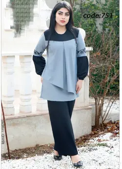 تونیک شلوار زنانه آستین چاپی کد 4268