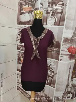 تیشرت یقه پولکی کراواتی کد 954